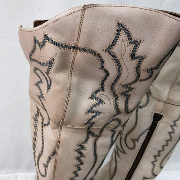 Dan Post® Ladies Loverly White Snip Toe Tall Leather Boots DP4377 - Picture 2 of 11